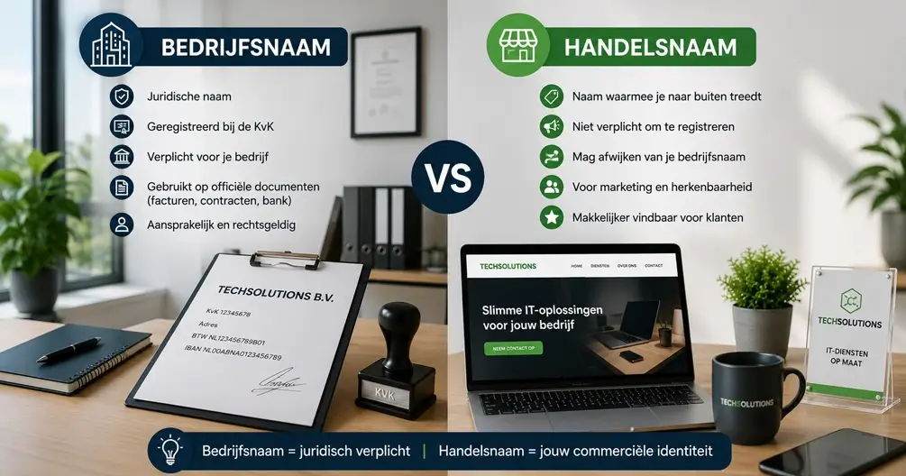 Bedrijfsnaam en handelsnaam: wat is het verschil?