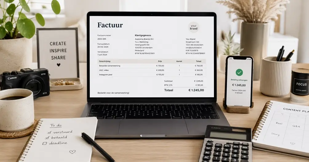 Factuur maken als influencer: btw, zzp en kvk uitgelegd