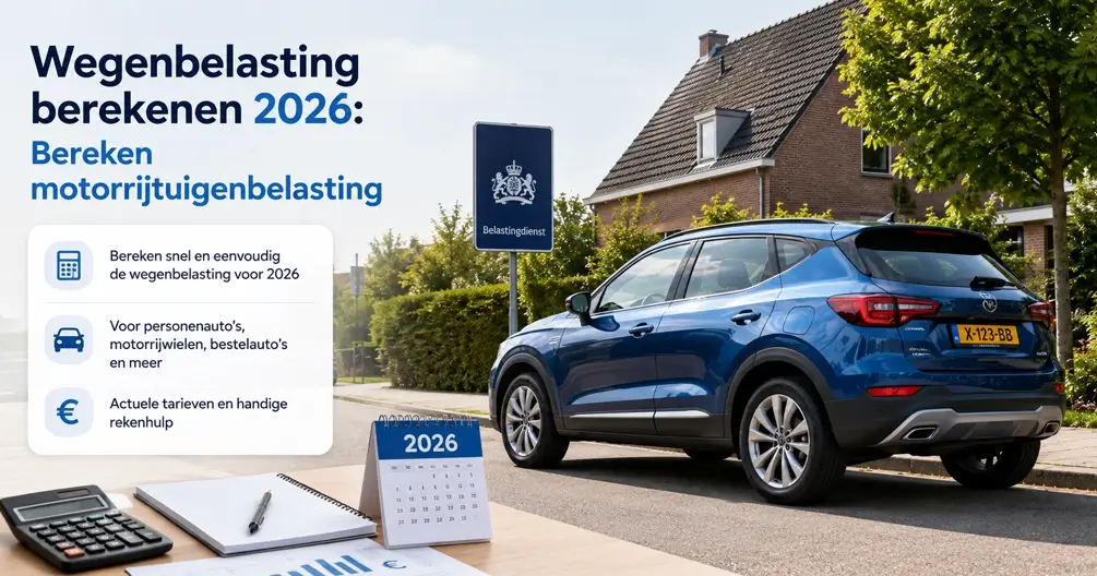 Wegenbelasting berekenen 2026: Bereken motorrijtuigenbelasting