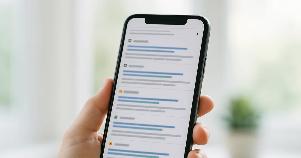 Google test lijst met adverteerders boven mobiele zoekadvertenties